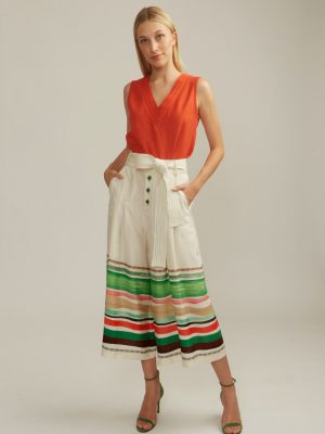 Falda pantalón con rayas multicolor ALBA CONDE