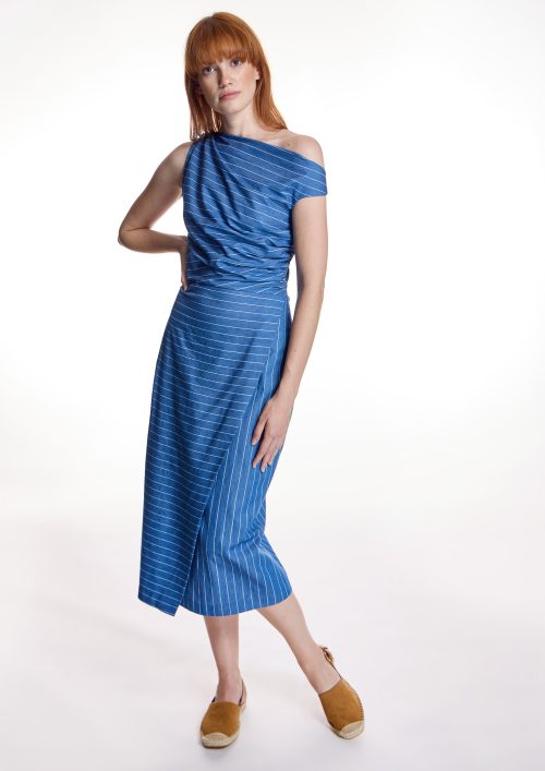Vestido azul con rayas ALBA CONDE