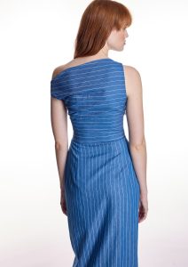 Vestido azul con rayas ALBA CONDE - Imagen 4