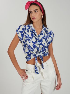 Blusa anudada corta YESZEE