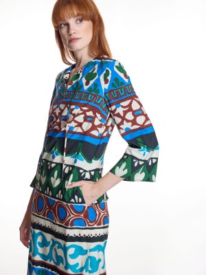 Vestido azul estampado multicolor ALBA CONDE