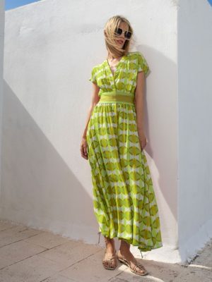 Vestido largo estampado geométrico AGGEL