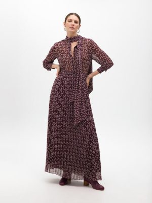 Vestido largo plisado logotipado LOLA CASADEMUNT