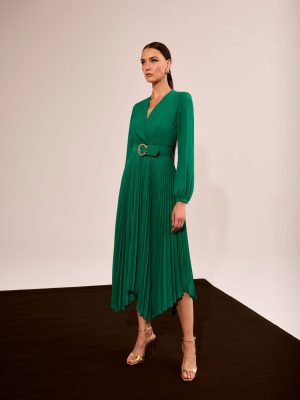Vestido midi plisado CARLA RUIZ
