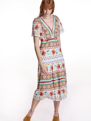 Vestido midi estampado multicolor ALBA CONDE