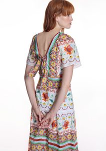 Vestido  midi estampado multicolor ALBA CONDE - Imagen 4