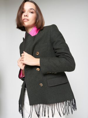 Chaqueta flecos verde loden VILAGALLO