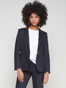 Chaqueta bordada amrino raya plata VILAGALLO