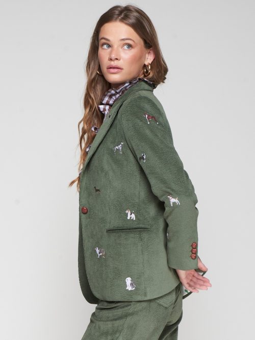 Chaqueta Heather Emb pana verde caza VILAGALLO