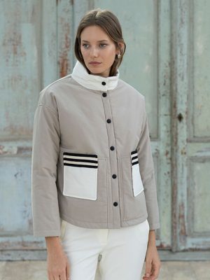 Chaqueta acolchada bicoloer con bolsillos frontales HONGO