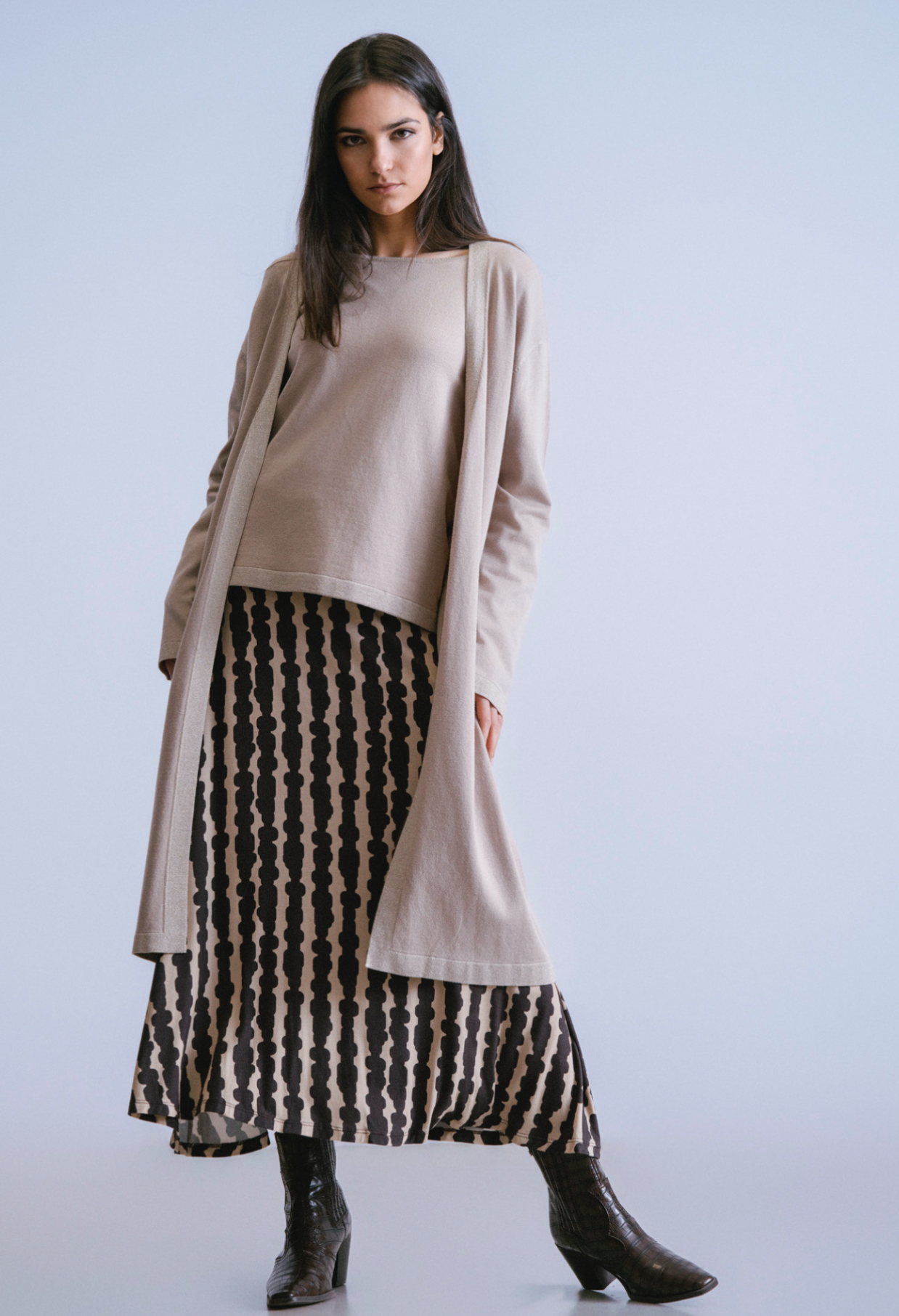 Chaqueta larga detalle lurex WNT Collection