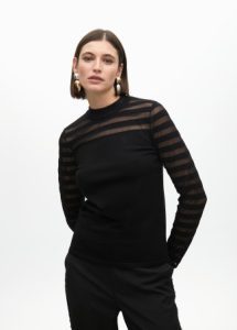 Jersey punto fino franjas transparentes LOLA CASADEMUNT