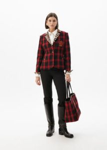 Americana combinada animal tartán ROJO-NEGRO LOLA CASADEMUNT
