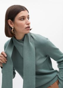 Jersey cuello anudado TURQUESA