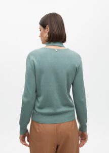 Jersey cuello anudado TURQUESA
