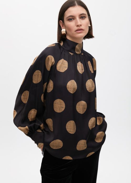 Camisa detalles manga abullonada topos LOLA CASADEMUNT
