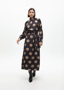 Vestido abullonado cuello alto topos LOLA CASADEMUNT