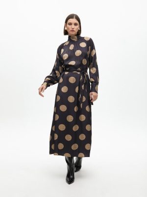 Vestido abullonado cuello alto topos LOLA CASADEMUNT