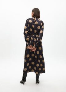 Vestido abullonado cuello alto topos LOLA CASADEMUNT