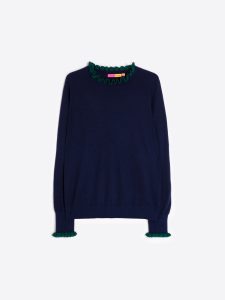 Punto jersey volantes navy VILAGALLO