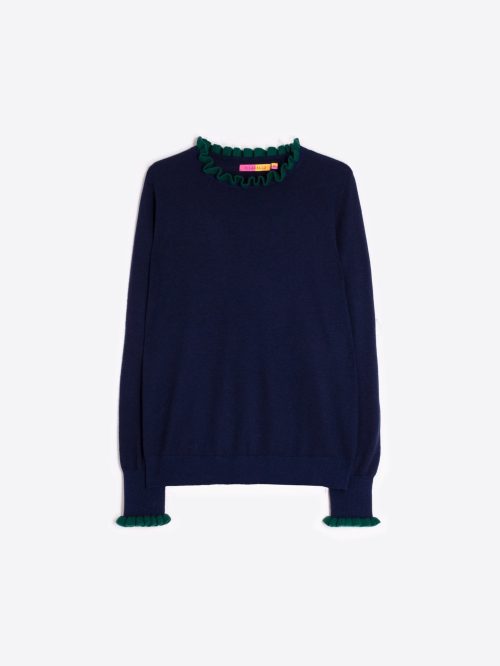 Punto jersey volantes navy VILAGALLO