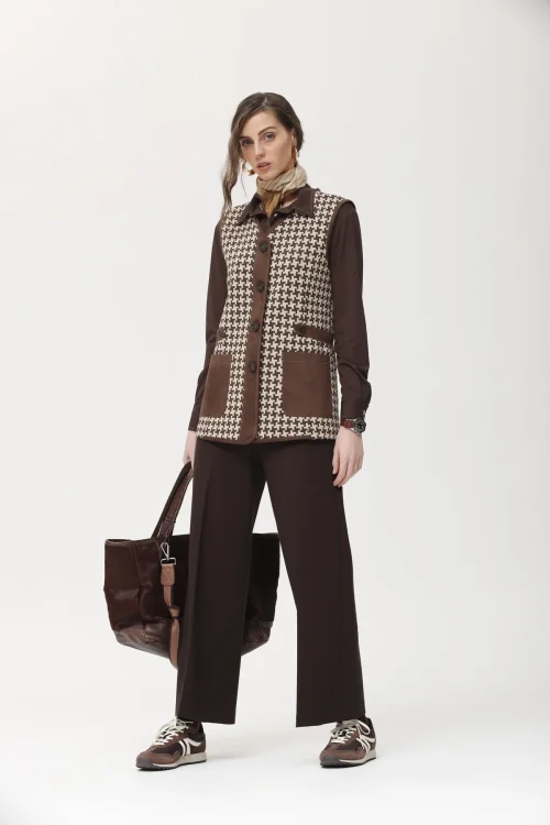 Chaleco Moglio Jacquard Punto Bicolor OKY COKY