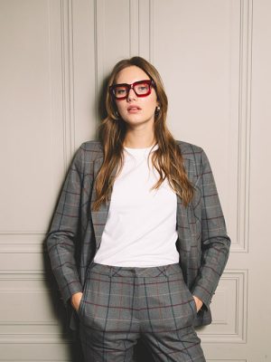 Chaqueta de cuadros burdeos y marino HONGO