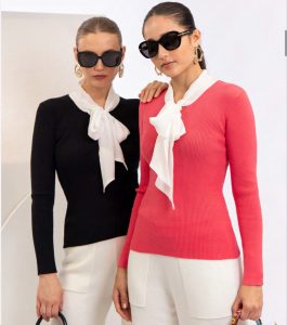 Jersey pañuelo negro y blanco CHRISTINA PARIS