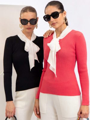Jersey pañuelo negro y blanco CHRISTINA PARIS