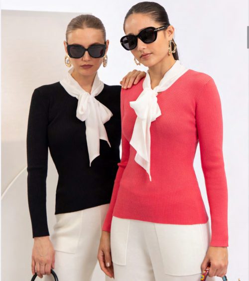 Jersey pañuelo negro y blanco CHRISTINA PARIS
