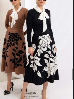 Falda punto flores vuelo CHRISTINA PARIS
