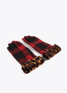 Guantes combinados tartan y leopardo LOLA CASADEMUNT - Imagen 5