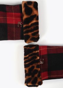 Guantes combinados tartan y leopardo LOLA CASADEMUNT
