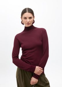 Jersey cuello alto burdeos LOLA CASADEMUNT - Imagen 3