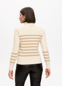 Jersey cuello alto rayas doradas con detalle botones LOLA CASADEMUNT