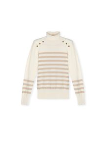 Jersey cuello alto rayas doradas con detalle botones LOLA CASADEMUNT