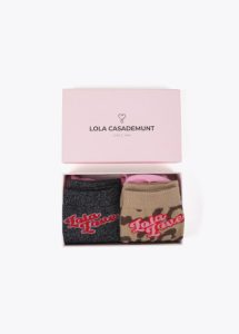 Pack calcetines print animal y lurex LOLA CASADEMUNT