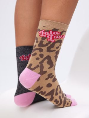 Pack calcetines print animal y lurex LOLA CASADEMUNT