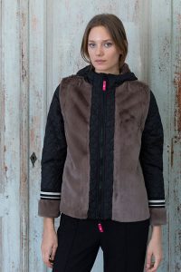 Chaqueta acolchada convertible en chaleco con pelo HONGO