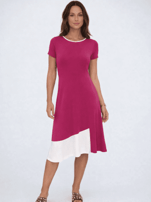 Vestido bicolor punto vuelo SANI BLUE