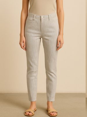 Pantalón mil rayas beige WALTRON