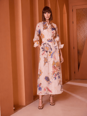 Vestido midi camisero estampado CARLA RUIZ