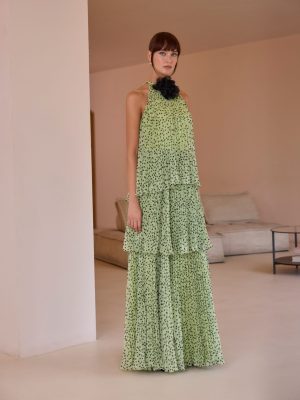 Vestido largo triple capa CARLA RUIZ