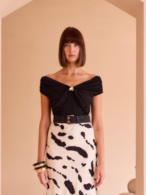 Falda estampada con cinturón CARLA RUIZ