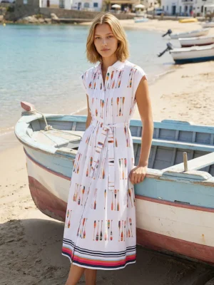 Vestido jaretas estampado remos VILAGALLO