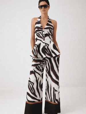 Conjunto Top peplum estampado ACCESS