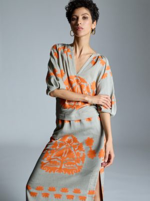 Blusa bicolor jacquard ALBA CONDE