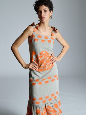 Vestido de tirantes bicolor jacquard ALBA CONDE