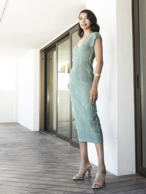 Vestido midi de lúrex y lyocell AGGEL