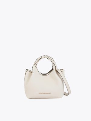 Bandolera pequeña asa trenzada detalles metálicos cruda LOLA CASADEMUNT